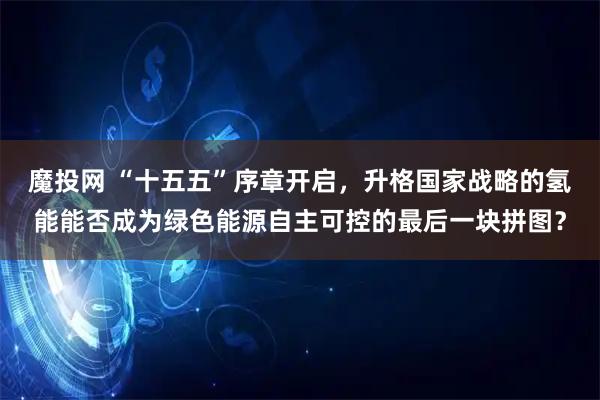 魔投网 “十五五”序章开启，升格国家战略的氢能能否成为绿色能源自主可控的最后一块拼图？