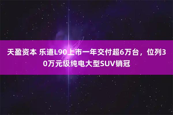 天盈资本 乐道L90上市一年交付超6万台,位列30万元级纯电大型SUV销冠